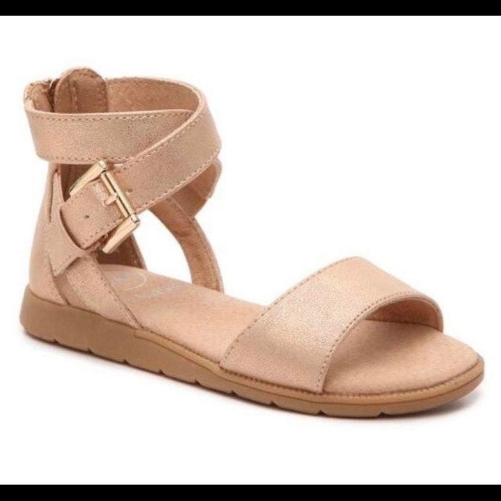 Girls Shimmery Champagne Sandals